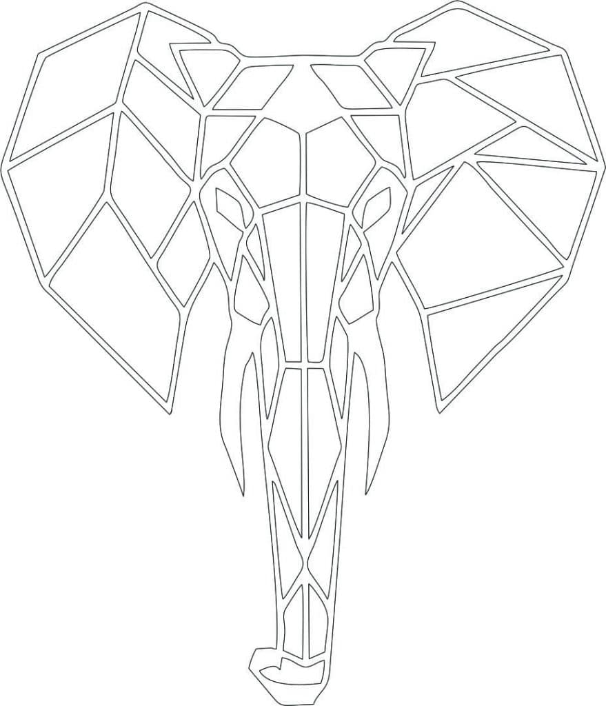 Elefante con colmillos — vector para corte CNC