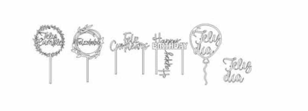 Toppers de cumpleaños — vector para corte CNC
