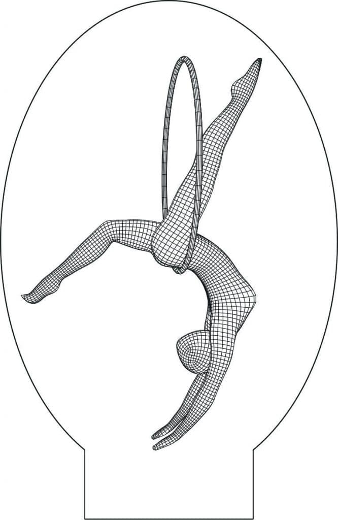 Gimnasta en aro — vector para corte CNC