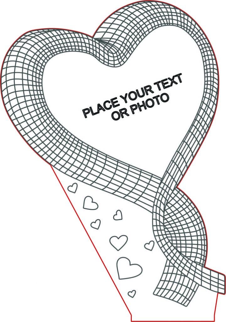 Lámpara de acrílico «Corazón» — vector para corte CNC