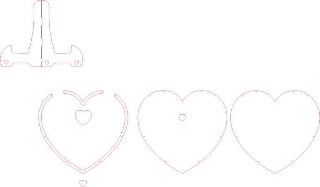 Corazón de buenos deseos — vector para corte CNC