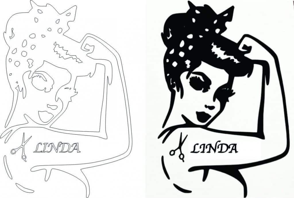 Tatuaje «Linda» — vector para corte CNC