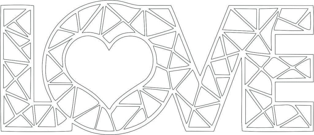 Letrero «Love» — vector para corte CNC