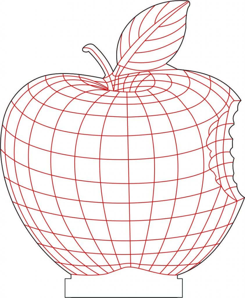 Manzana mordida — vector para corte CNC
