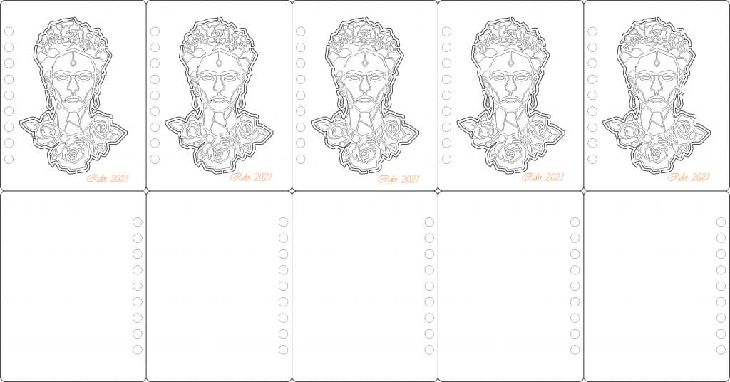 Portadas de agendas «Frida» — vector para corte CNC