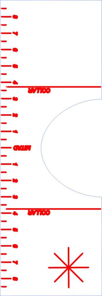 Regla de 16 cm — vector para corte CNC