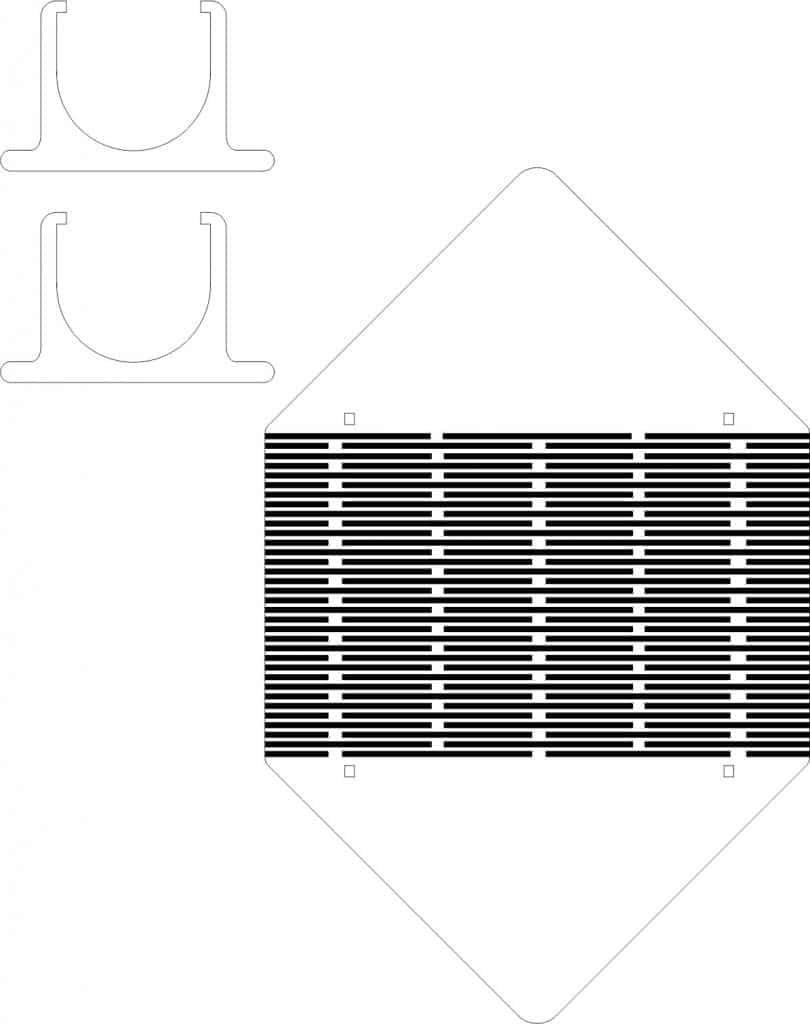 Servilletero de bisagra viva — vector para corte CNC