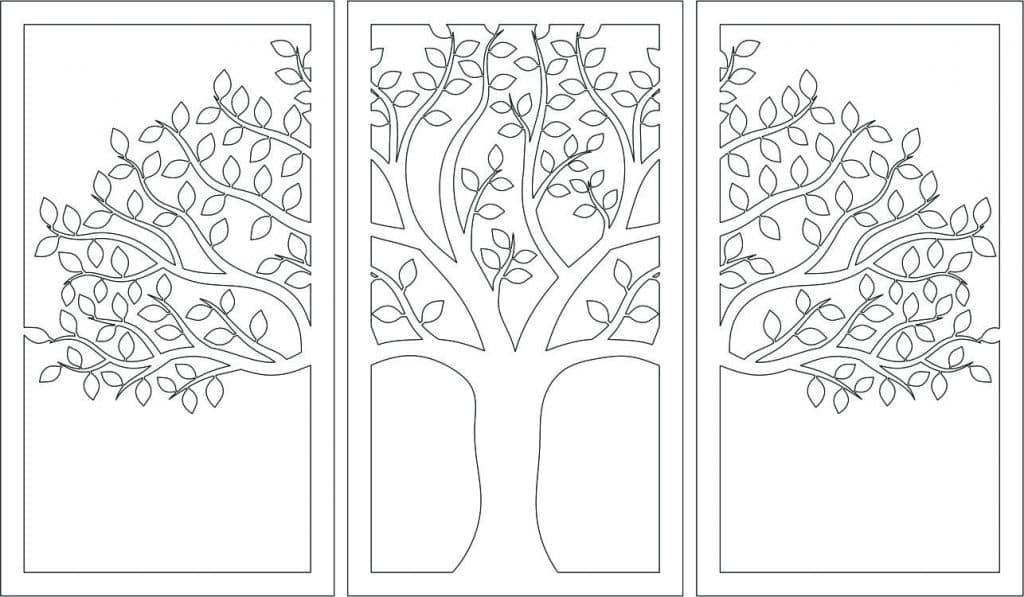 Set de cuadros «Árbol de la vida» — vector para corte CNC