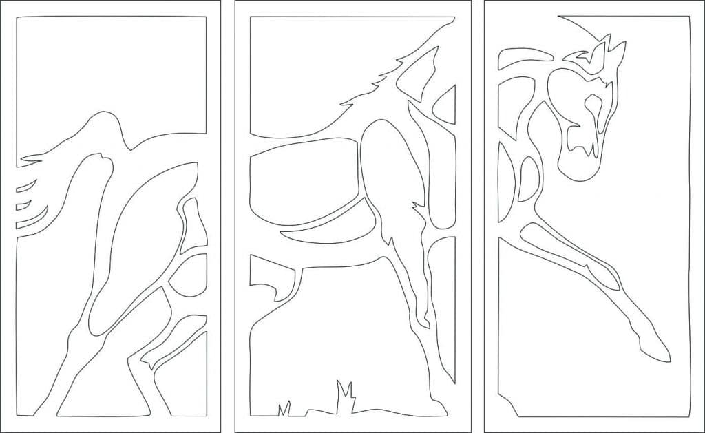 Set de cuadros «Caballo» 2 — vector para corte CNC
