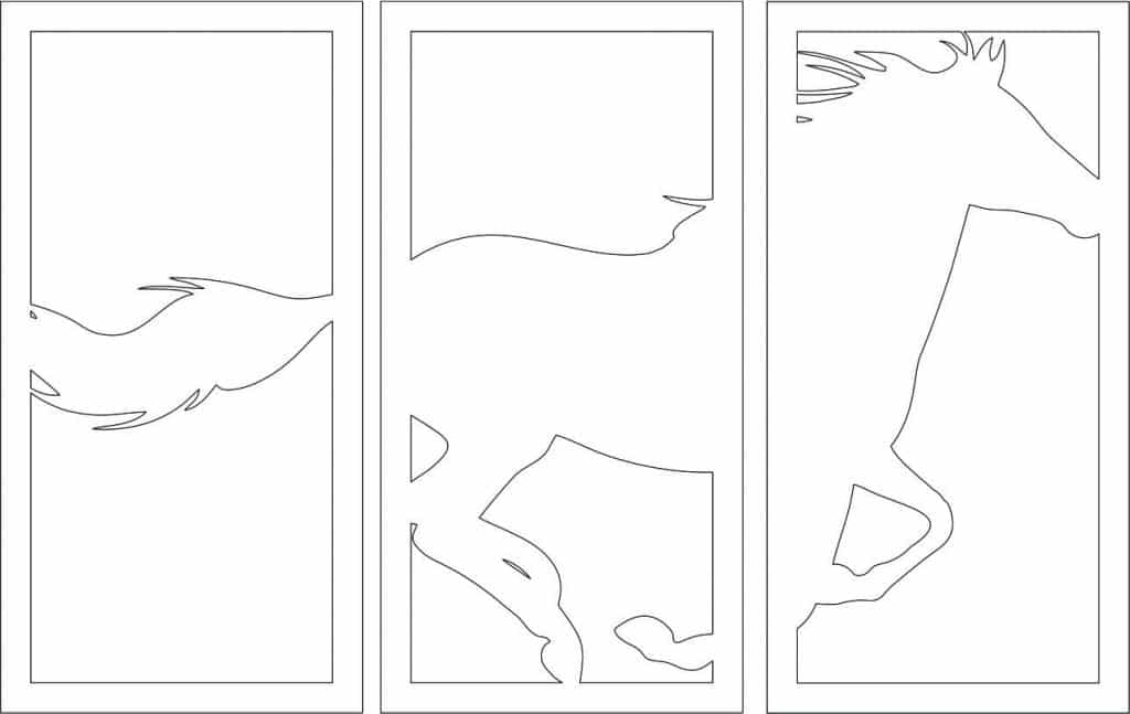 Set de cuadros «Caballo» — vector para corte CNC