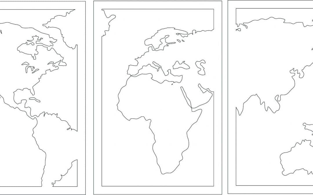 Set de cuadros «Mapa Mundi»