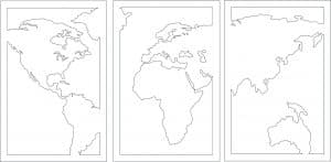 Set de cuadros «Mapa Mundi»