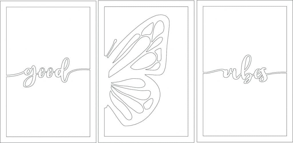 Cuadros «Good Vibes» — vector para corte CNC