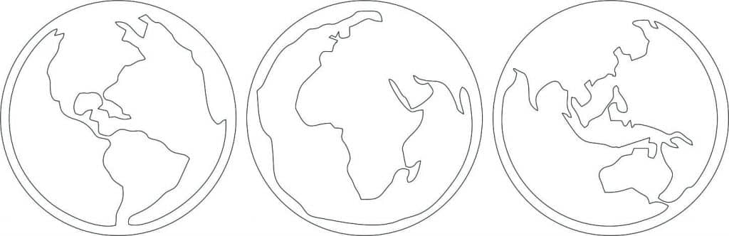 Cuadros de Planisferio — vector para corte CNC