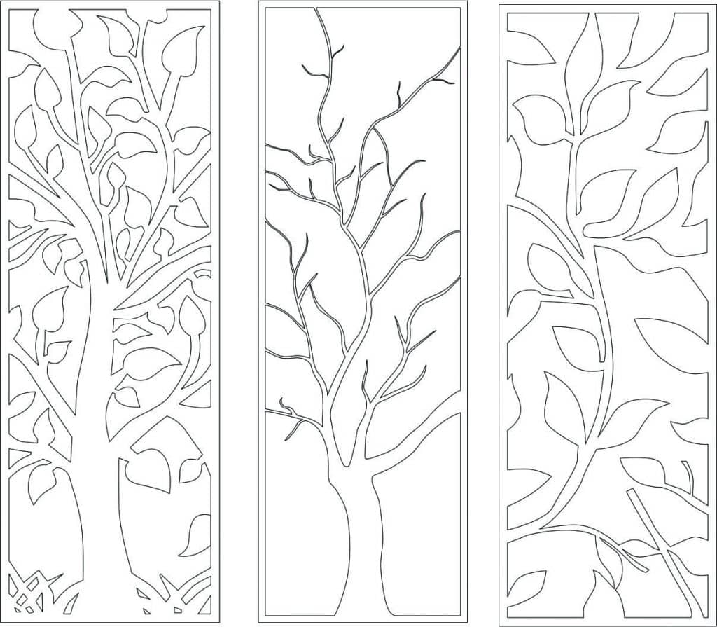 Paneles de árboles — vector para corte CNC