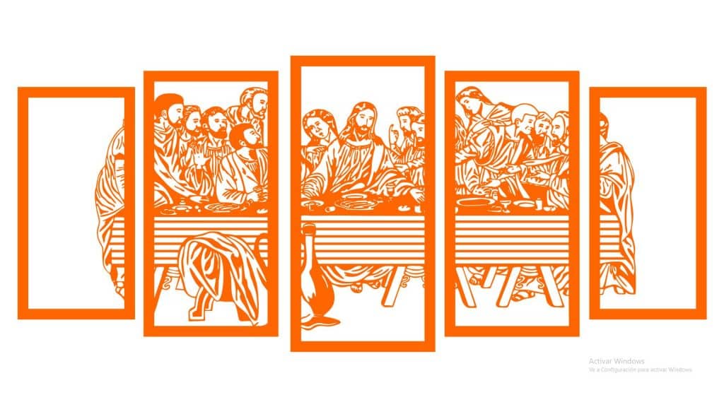 Set de cuadros «La última cena» — vector para corte CNC