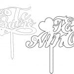 Cake toppers de amor - Vector descarganle para corte CNC y grabado laser gratis | Stanser