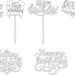 Cake toppers de cumpleaños 6 - Vector descarganle para corte CNC y grabado laser gratis | Stanser