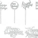 Cake toppers de cumpleaños 7 - Vector descarganle para corte CNC y grabado laser gratis | Stanser