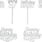 Cake toppers de cumpleaños 8 - Vector descarganle para corte CNC y grabado laser gratis | Stanser