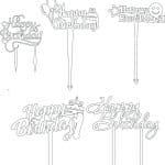 Cake toppers de cumpleaños 9 - Vector descarganle para corte CNC y grabado laser gratis | Stanser