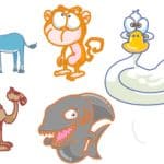 Animales animados 4 - Vector descarganle para corte CNC y grabado laser gratis | Stanser