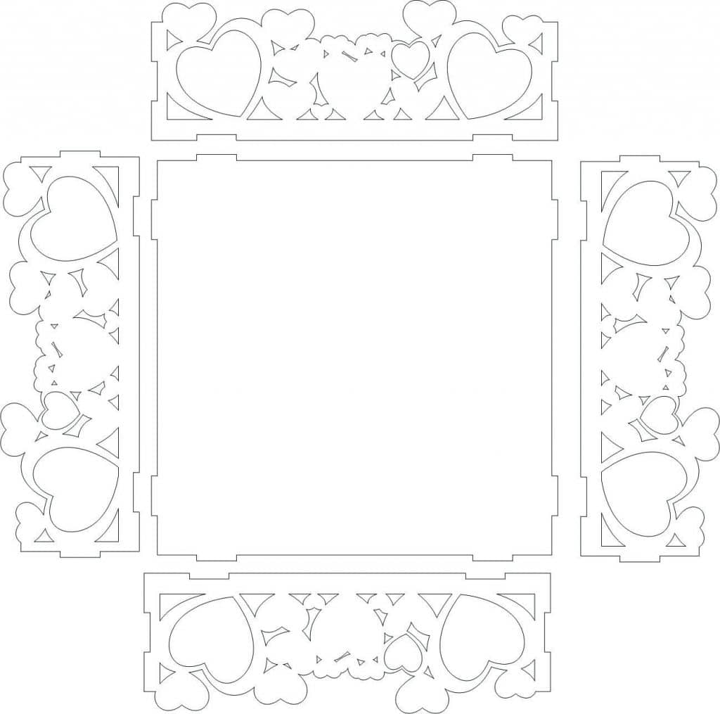 Bandeja de corazones — vector para corte CNC