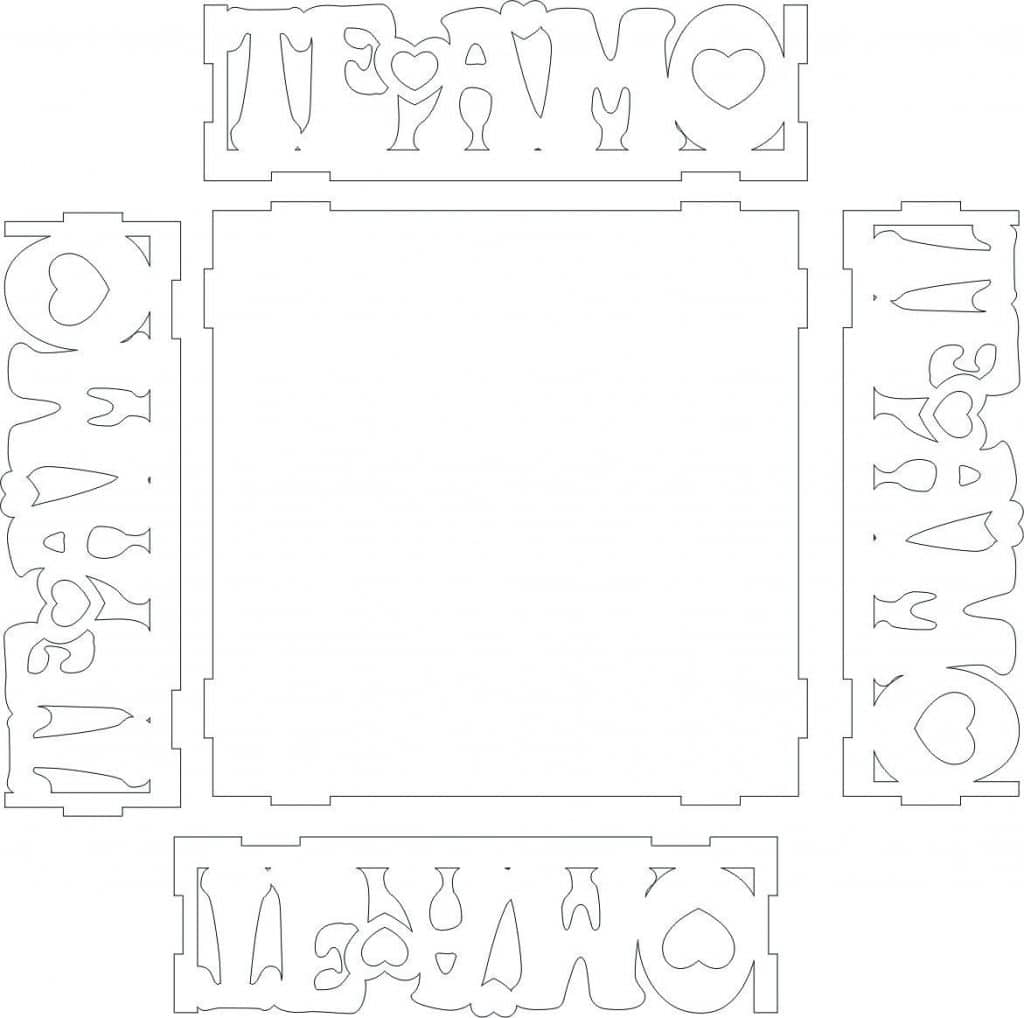 Bandeja «Te Amo» — vector para corte CNC