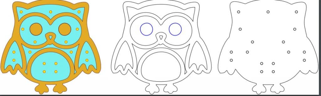 Búho decorativo — vector para corte CNC