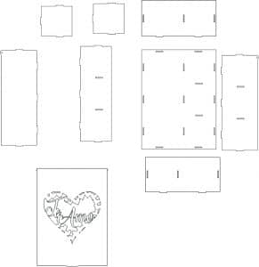 Caja con divisiones «Corazón»
