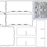 Caja calada de 6 espacios - Vector SVG DXF para CNC Router y Laser CO2 - Descargable gratis | Stanser