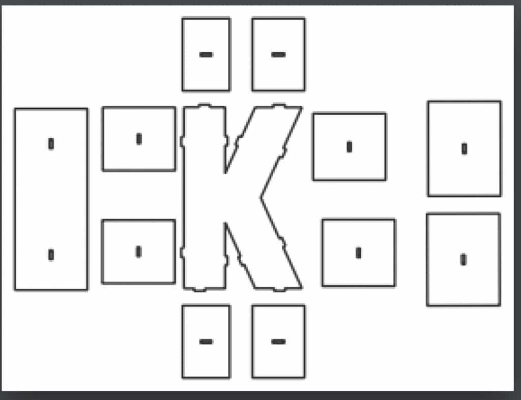 Caja «K» — vector para corte CNC