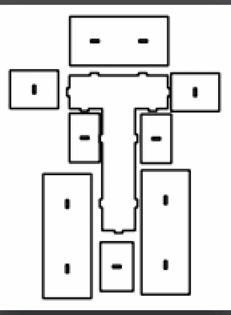 Caja «T» — vector para corte CNC