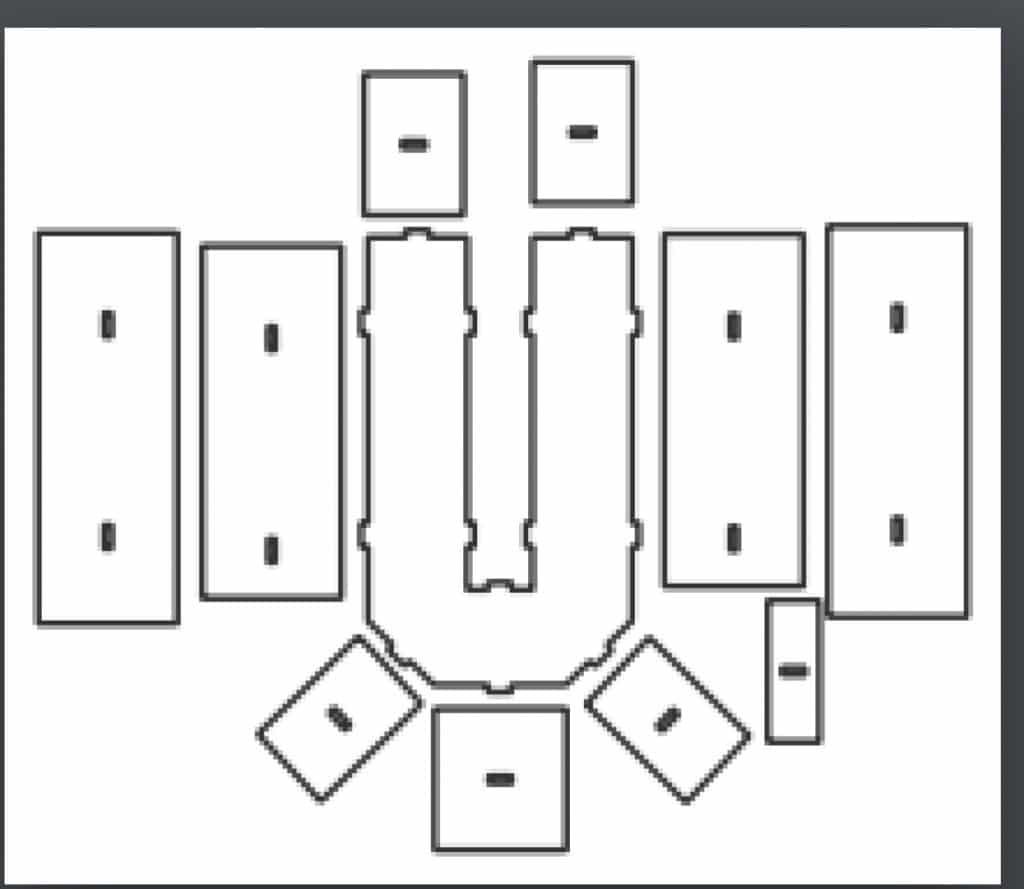 Caja «U» — vector para corte CNC