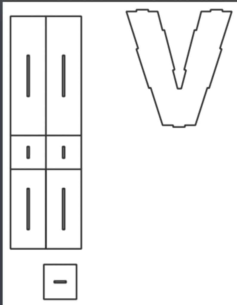 Caja «V» — vector para corte CNC