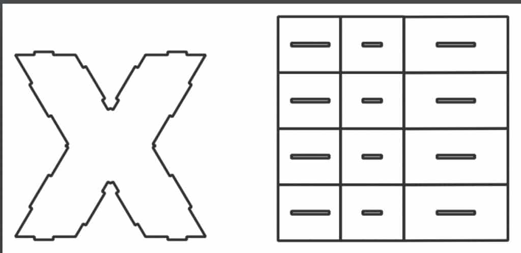 Caja «X» — vector para corte CNC