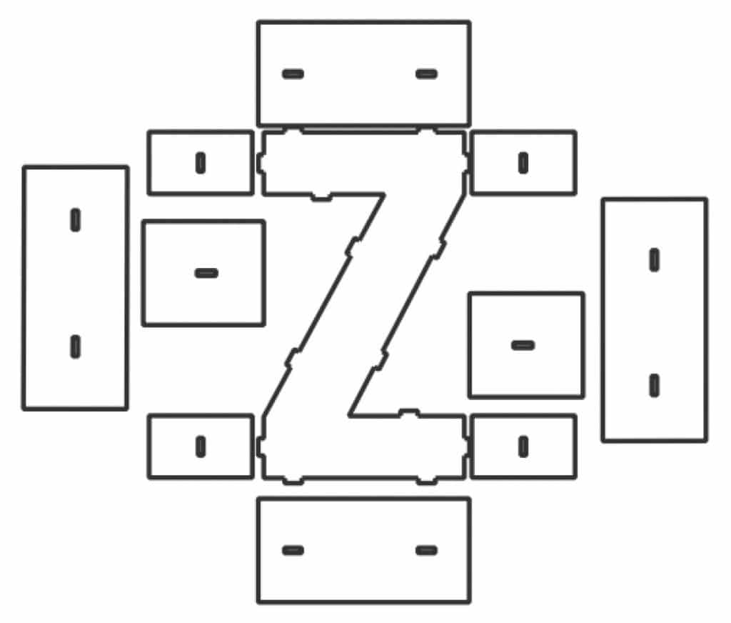 Caja «Z» — vector para corte CNC