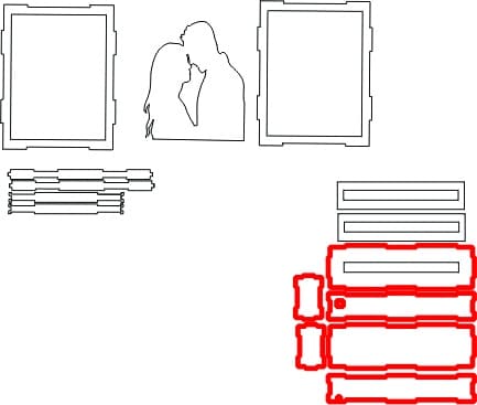 Caja «Silueta de pareja»