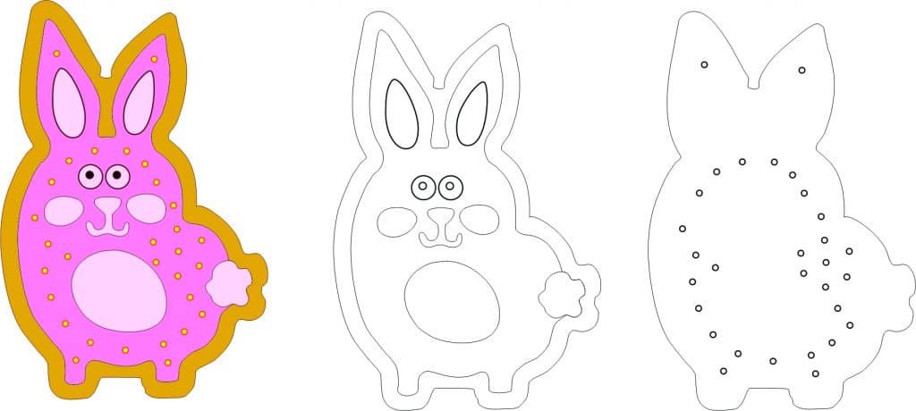 Decoración «Conejo» — vector para corte CNC