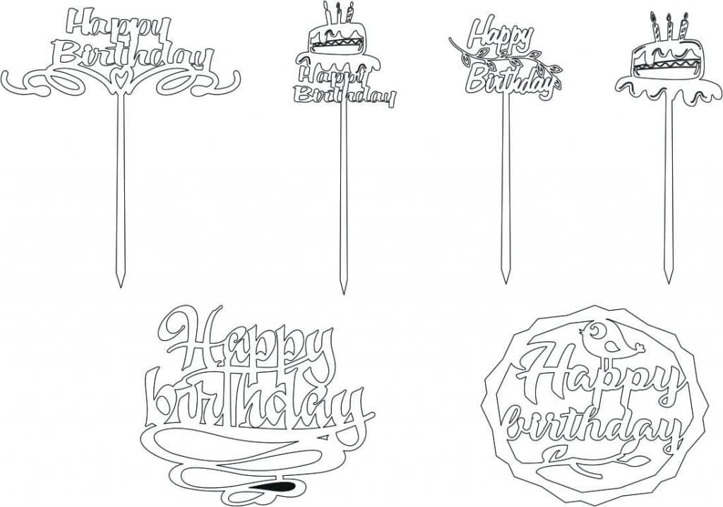 Cake toppers de cumpleaños — vector para corte CNC