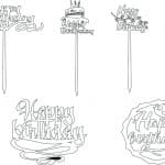 Cake toppers de cumpleaños - Vector descarganle para corte CNC y grabado laser gratis | Stanser