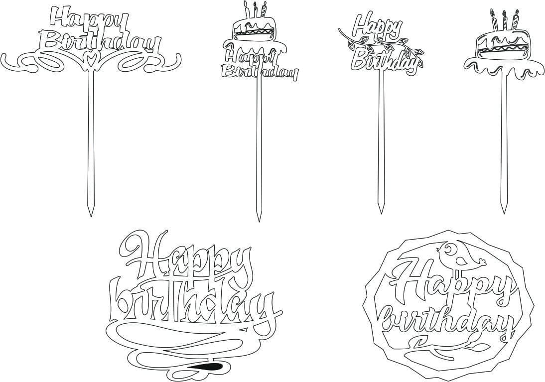 Decoración para pastel Feliz cumpleaños - Stanser