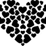 Corazón de corazones negros - Vector descarganle para corte CNC y grabado laser gratis | Stanser
