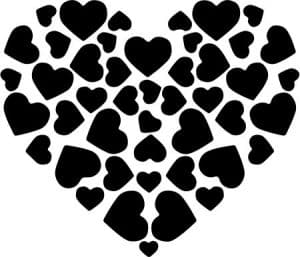 Corazón de corazones negros