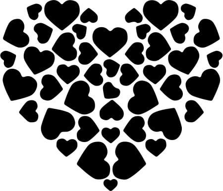 Corazón de corazones negros