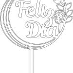Cake topper "Feliz día" - Vector descarganle para corte CNC y grabado laser gratis | Stanser