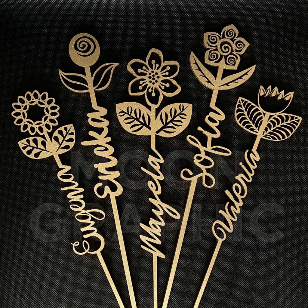 Set de 5 flores — vector para corte CNC
