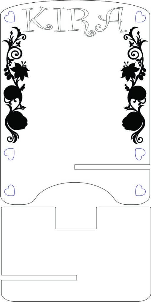 Base para celular «Flores» — vector para corte CNC