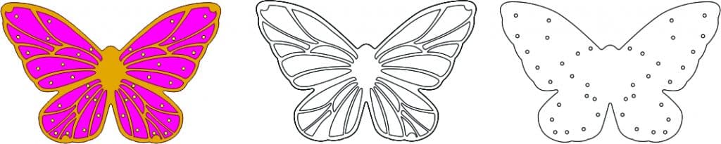 Mariposa decorativa — vector para corte CNC