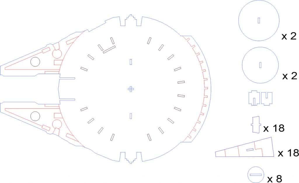 Nave espacial — vector para corte CNC